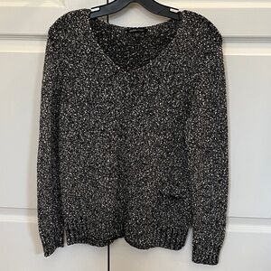 Eileen Fisher black and White Scoop Neck Sweater